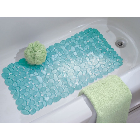 Interdesign iDesign 26-1/2 in. L X 13-3/4 in. W Blue Vinyl Bath Mat 80011